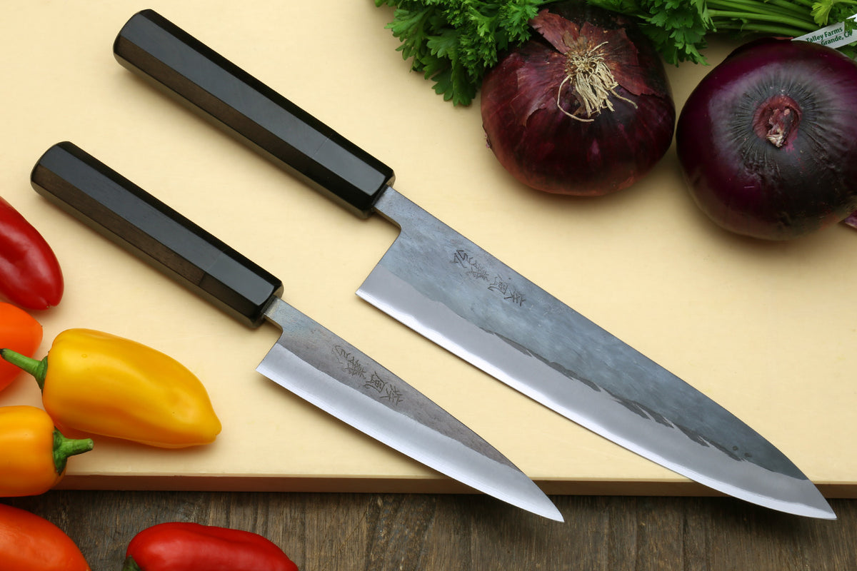Yoshihiro Black Finish Blue Steel #2 Kurouchi Gyuto Japanese Chefs kni –  Yoshihiro Cutlery