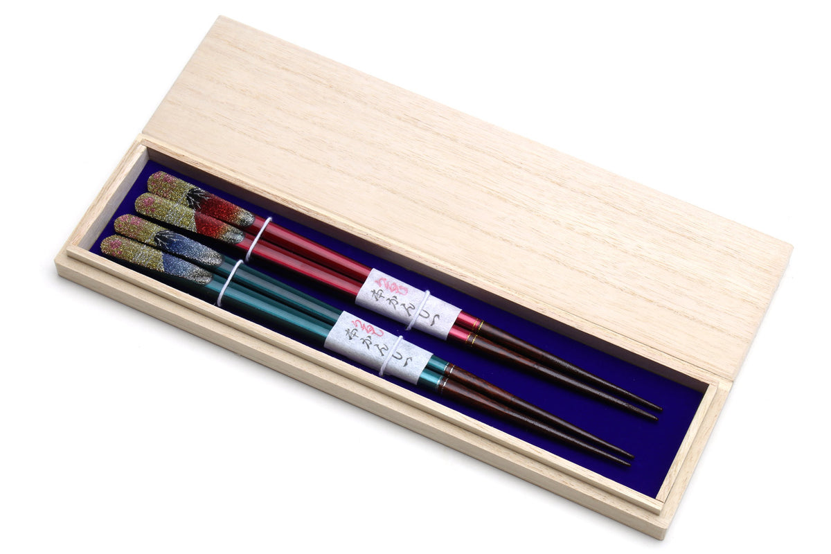 Japanese Premium Chopsticks Fukiurushi lacquered Mt. Fuji Glitter with