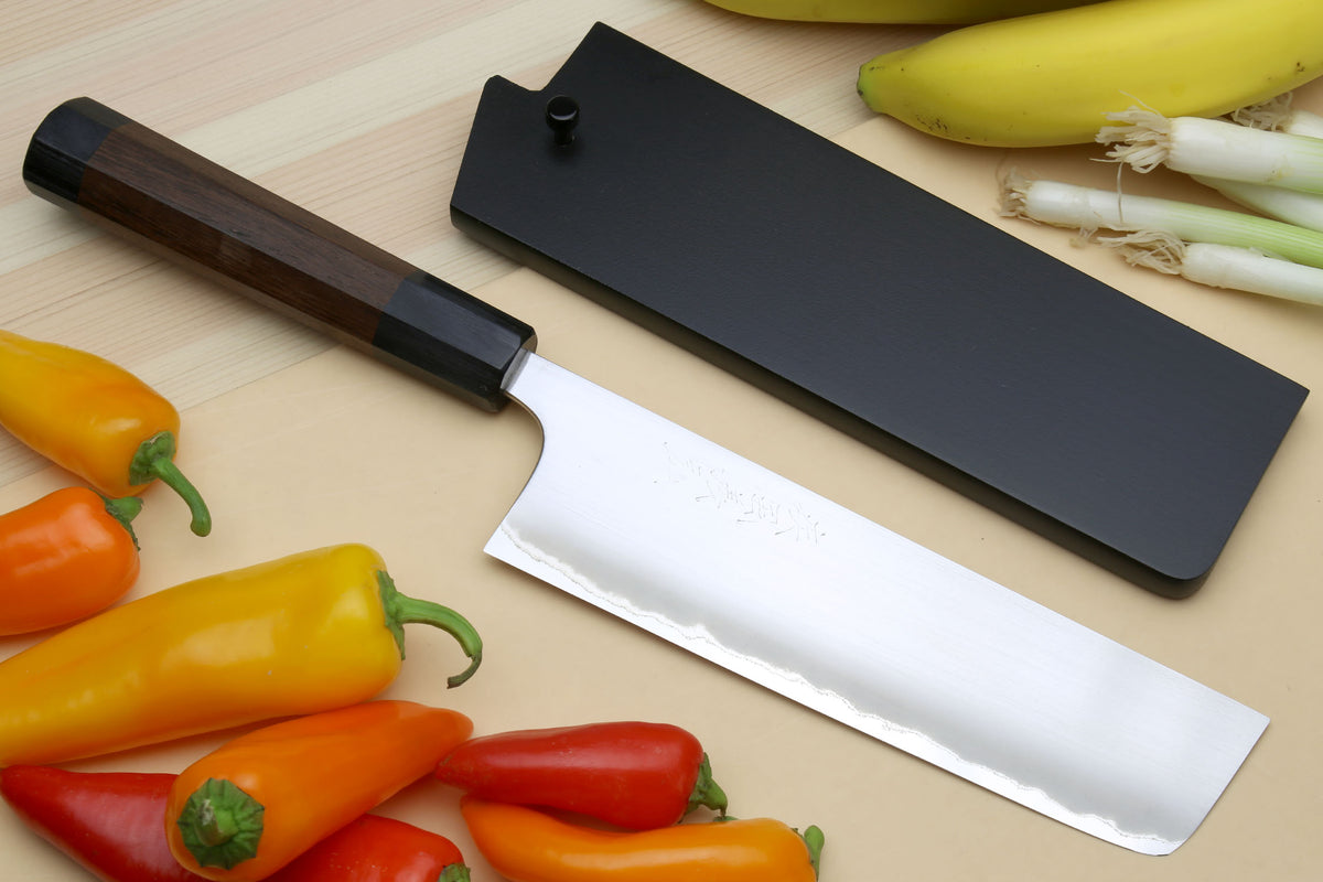 Yoshihiro White Steel #1 Stainless Clad Nakiri Vegetable Knife