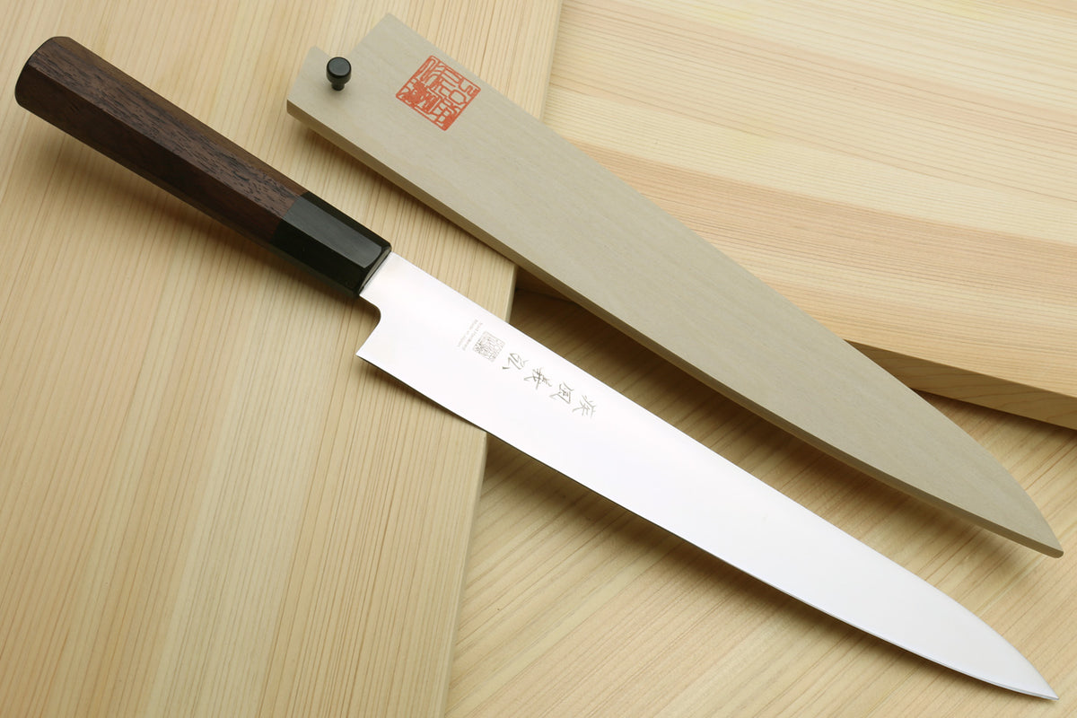 Yoshihiro Aoko Blue Steel Hongasumi Japanese chef Knife 3pc Set: Yanag –  Yoshihiro Cutlery