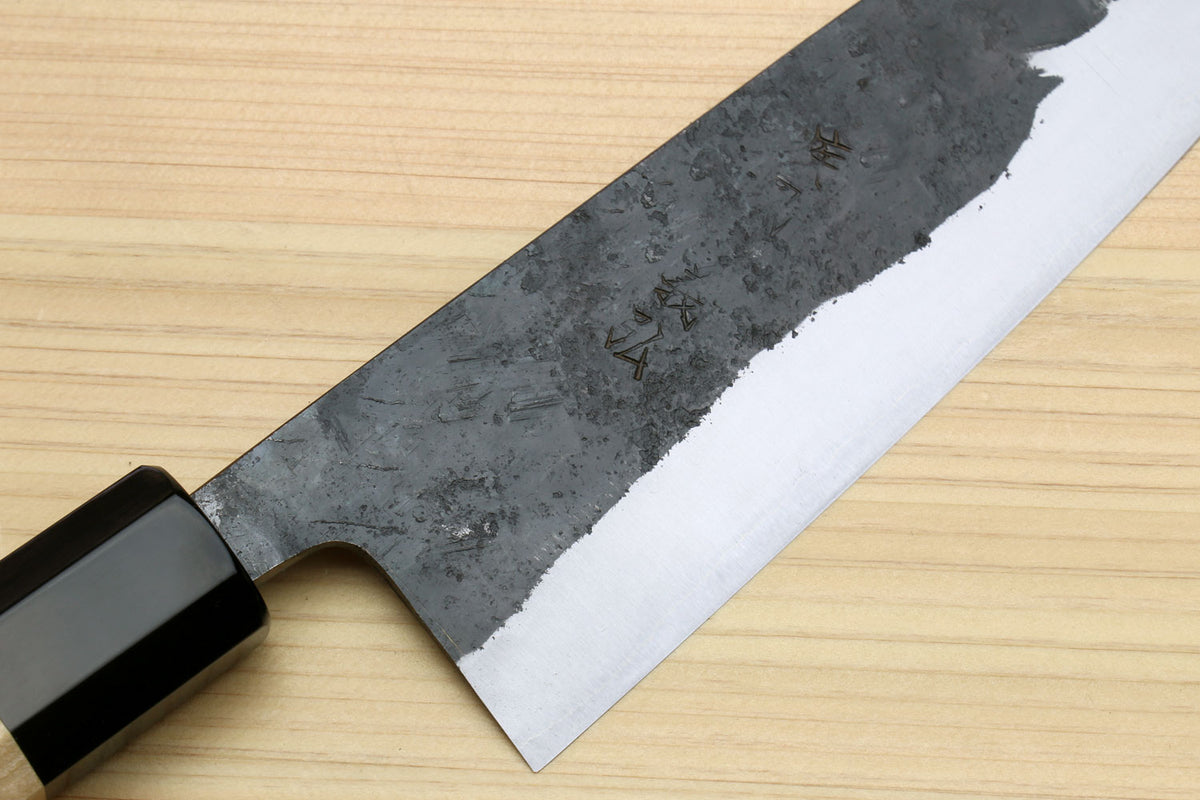 Yoshihiro Nashiji Kurouchi White Steel #2 Stainless Clad Gyuto