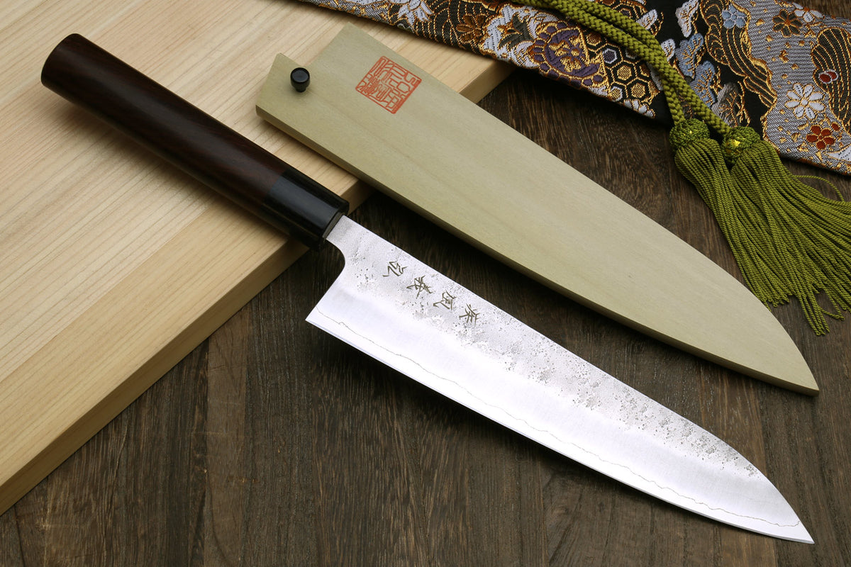 Yoshihiro Nashiji Ginsan Stain Resistant Steel Gyuto Chefs Knife with –  Yoshihiro Cutlery