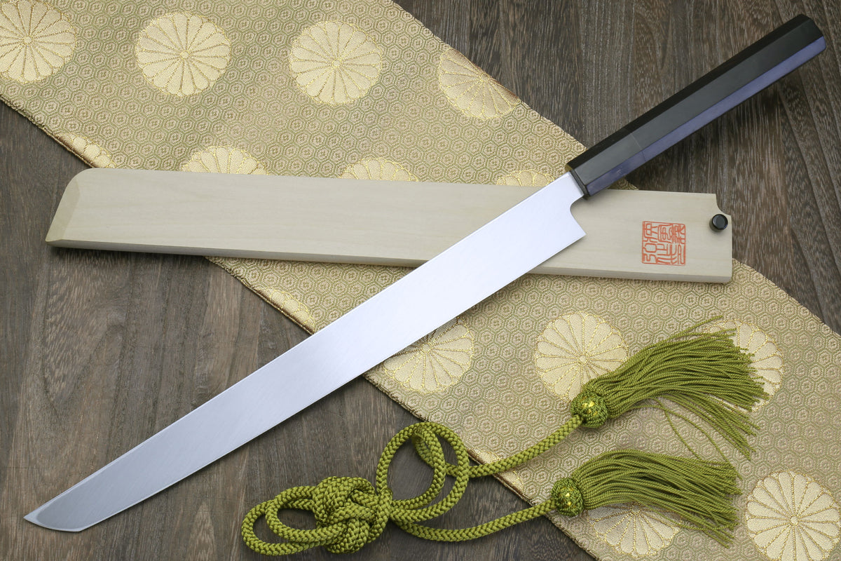 Yoshihiro Honyaki White Steel Mirror Finished Namiukashi Sakimaru