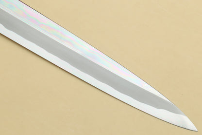 Yoshihiro Aonamiuchi Mirror-Polished Blue Steel #1 Yanagi Sushi Sashimi Japanese Knife Ebony Handle