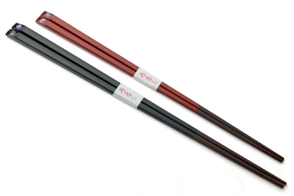 Japanese Premium Fukiurushi Chopsticks Black & Red 2pc Set with fine Japanese paulownia wood case