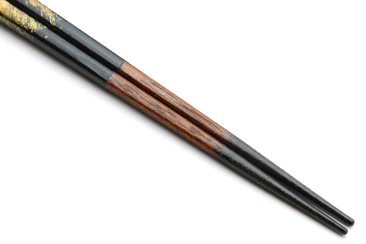 Premium Japanese Ebony Wood Chopsticks - Peacock Design Lacquered Pair in Paulownia Box