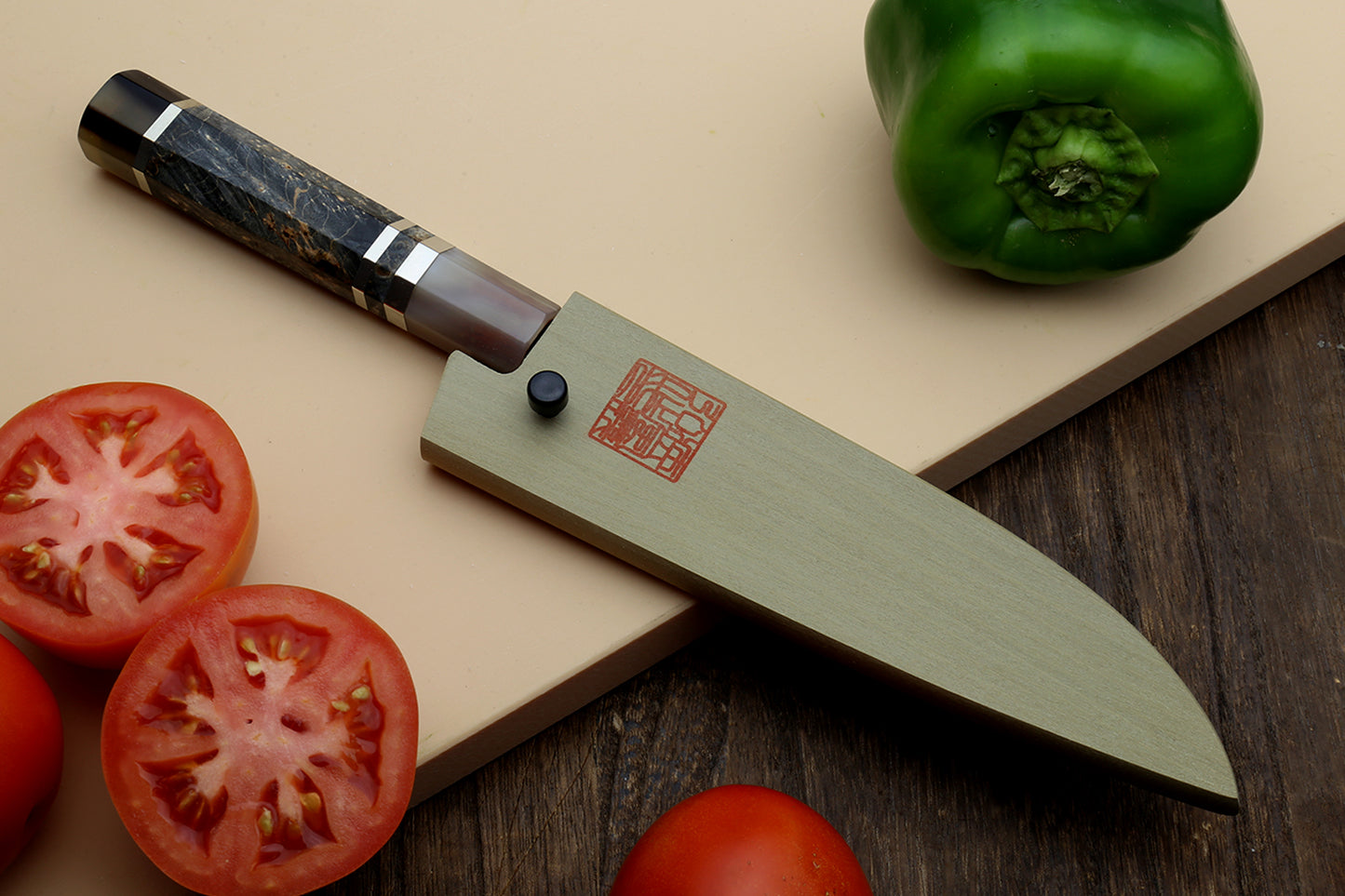 Hayate Hinoura Kurouchi Black-Forged Blue Steel Stainless Clad Paring Knife