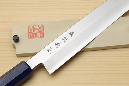 Yoshihiro Inox Stainless Steel Yanagi Sushi Sashimi Japanese Knife with Saya Cover