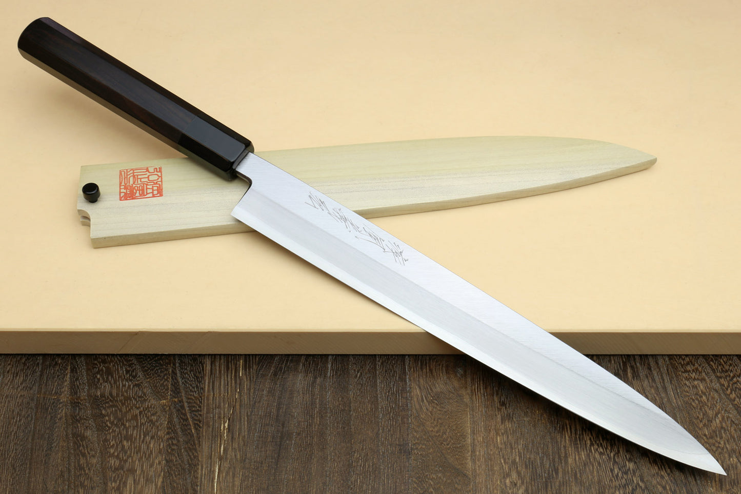 Yoshihiro Inox Stainless Steel Yanagi Sushi Sashimi Japanese Chef Knife Octagonal Ebony Handle