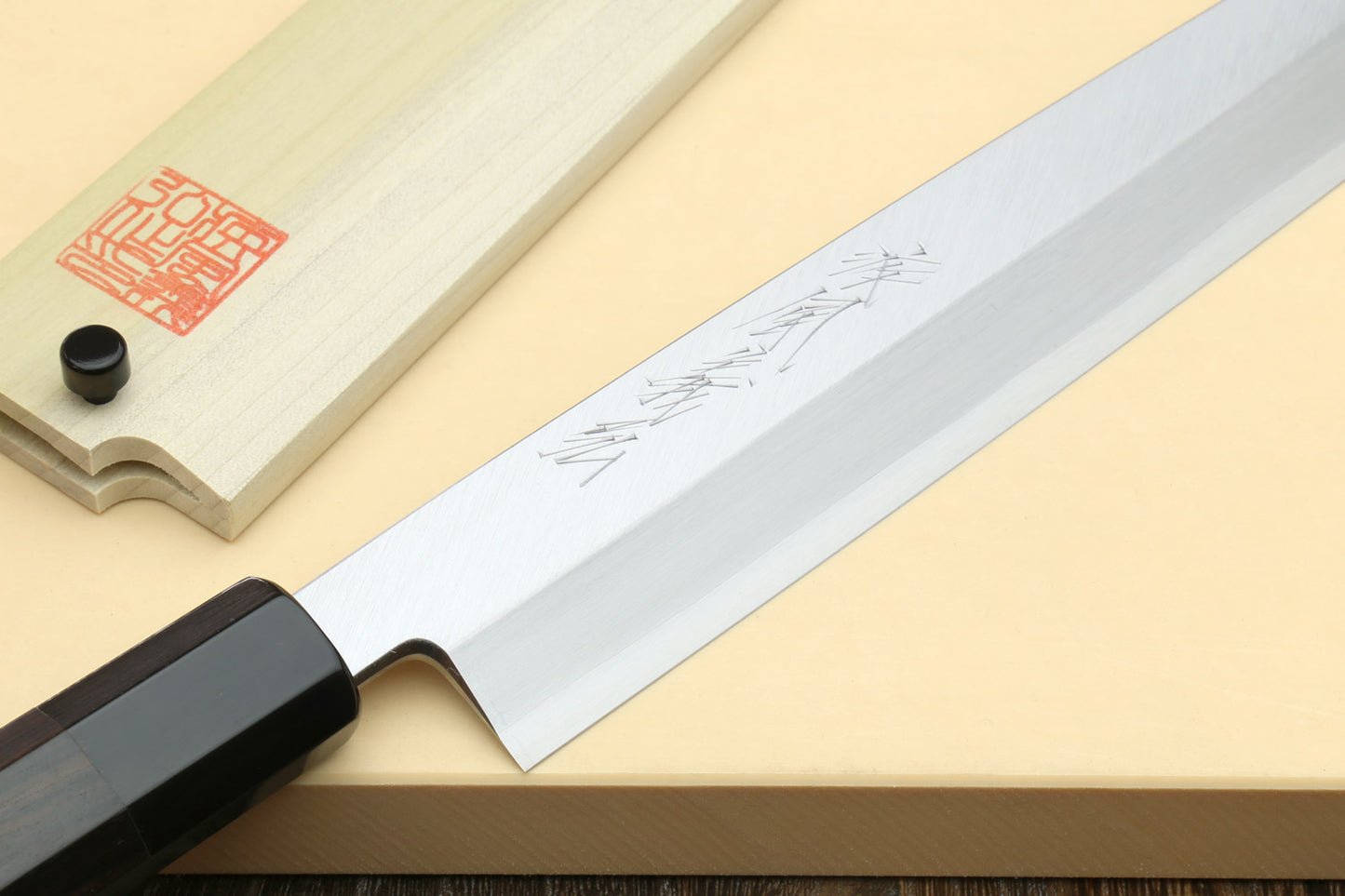 Yoshihiro Inox Stainless Steel Yanagi Sushi Sashimi Japanese Chef Knife Octagonal Ebony Handle