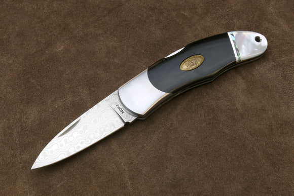 Moki VG-10/VG-2 Damascus Stainless Core-Less Steel Lockback Folding Pocket Knife