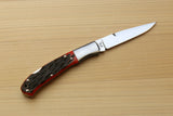Only 1 left! Moki VG-10 Stainless Steel Mirror Polished Lockback Folding Pocket Knife with Red Jigged Bone (Size: Small)
