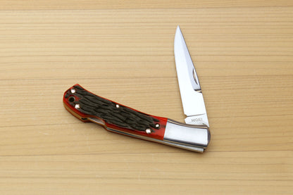 Moki VG-10 Stainless Steel Mirror Polished Lockback Folding Pocket Knife with Red Jigged Bone (Size: Small)