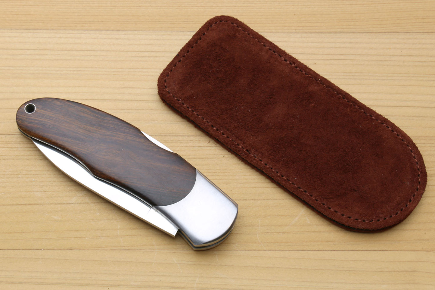 Moki VG-10 Stainless Steel Mirror Polished Lockback Folding Pocket Knife with Ironwood Handle and Abalone Inlay