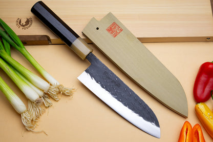 Yoshihiro Kurouchi Stainless Clad Nashiji High Performance SLD Santoku & Petty 2pc Knife Set