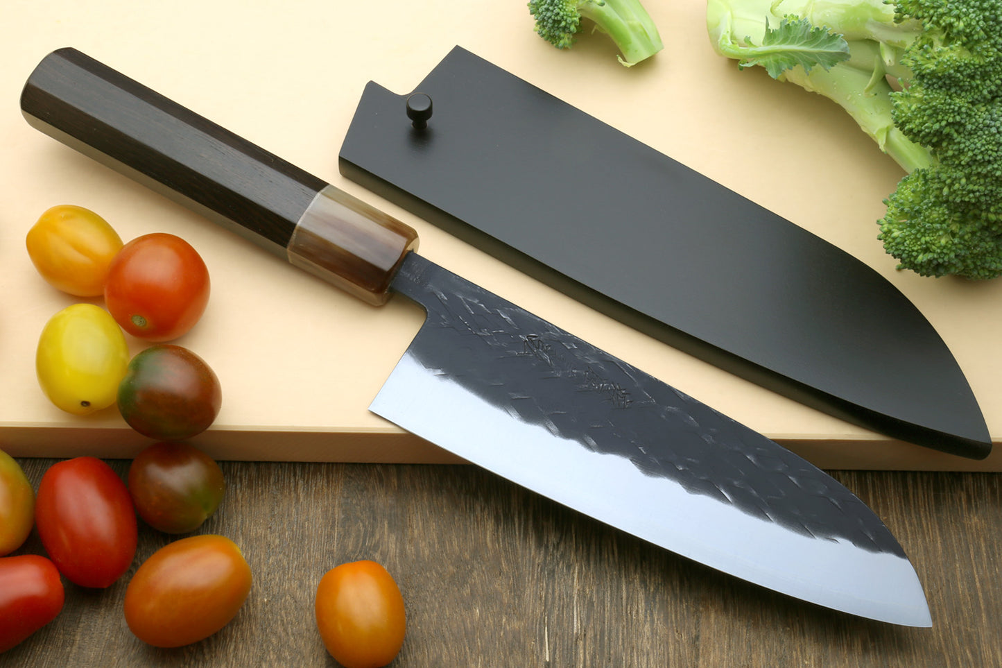 Yoshihiro Kurouchi Stainless Clad Nashiji High Performance SLD Santoku & Petty 2pc Knife Set