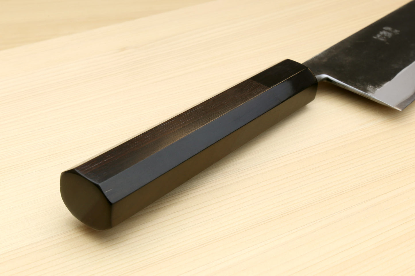 Yoshihiro Kurouchi Black-Forged Blue Steel Stainless Clad Kiritsuke Chef Knife Ebony wood Handle