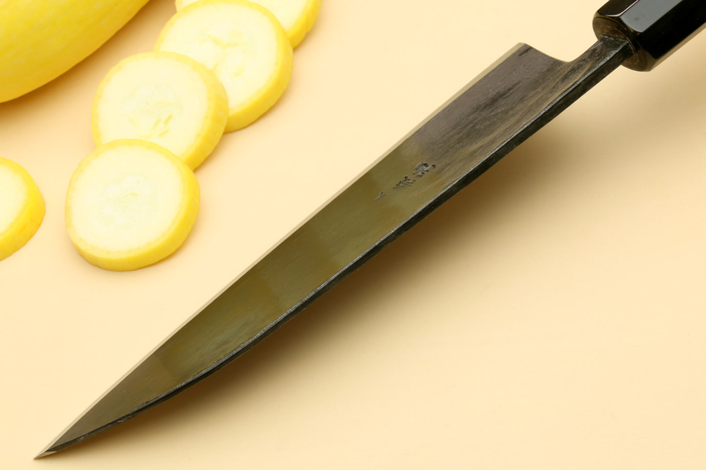 Yoshihiro Kurouchi High Carbon White Steel #2 Santoku Japanese Multipurpose Chef Knife with Camphor Handle