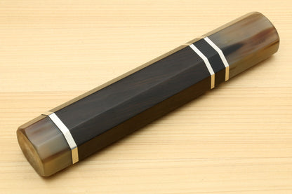 Yoshihiro Triple Ring Ebony Handle with Water Buffalo Horn Bolster for Yanagi Knife