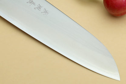 Yoshihiro White Steel #1 Stainless Clad Santoku Multipurpose Knife with Rosewood Handle