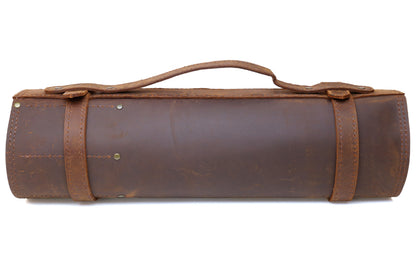 Yoshihiro Genuine Natural Leather Knife Culinary Roll Storage Bag Case Brown