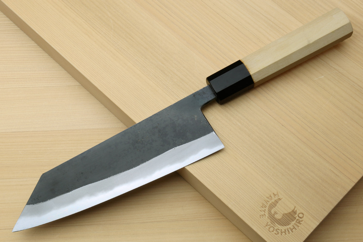 Yoshihiro High Carbon Blue Steel #2 Kurouchi Japanese Kiritsuke Chef Knife with Kaede Handle