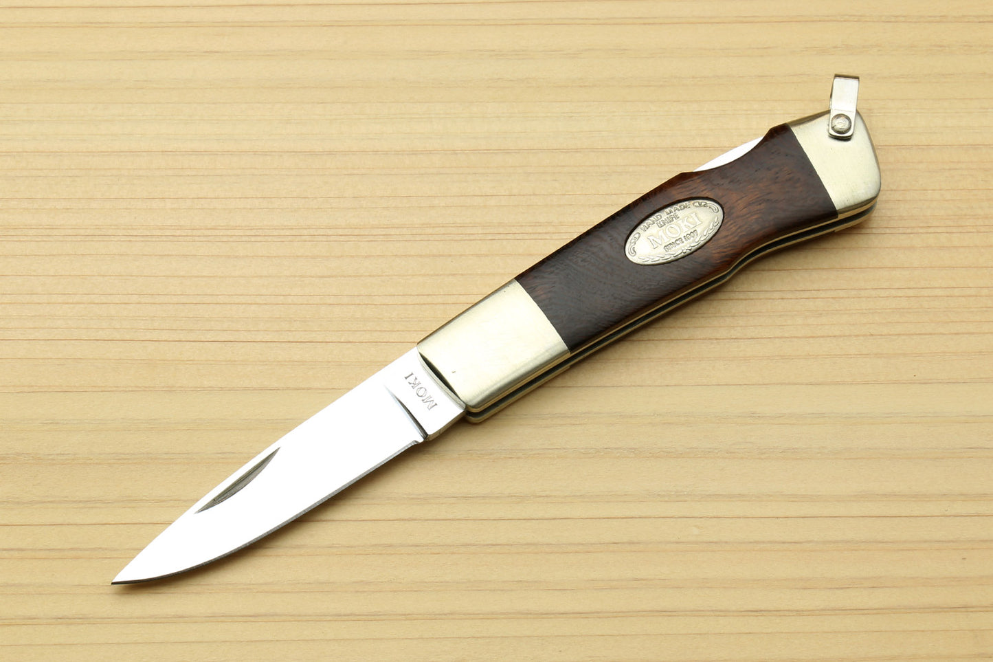 Moki VG-10 Stainless Steel Flamelock Folding Pocket Knife (Ironwood Handle)