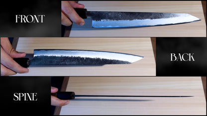 Yoshihiro Nashiji High Carbon White Steel #2 Sujihiki-Kiritsuke Japanese Slicer Knife with Cocobolo wood Handle