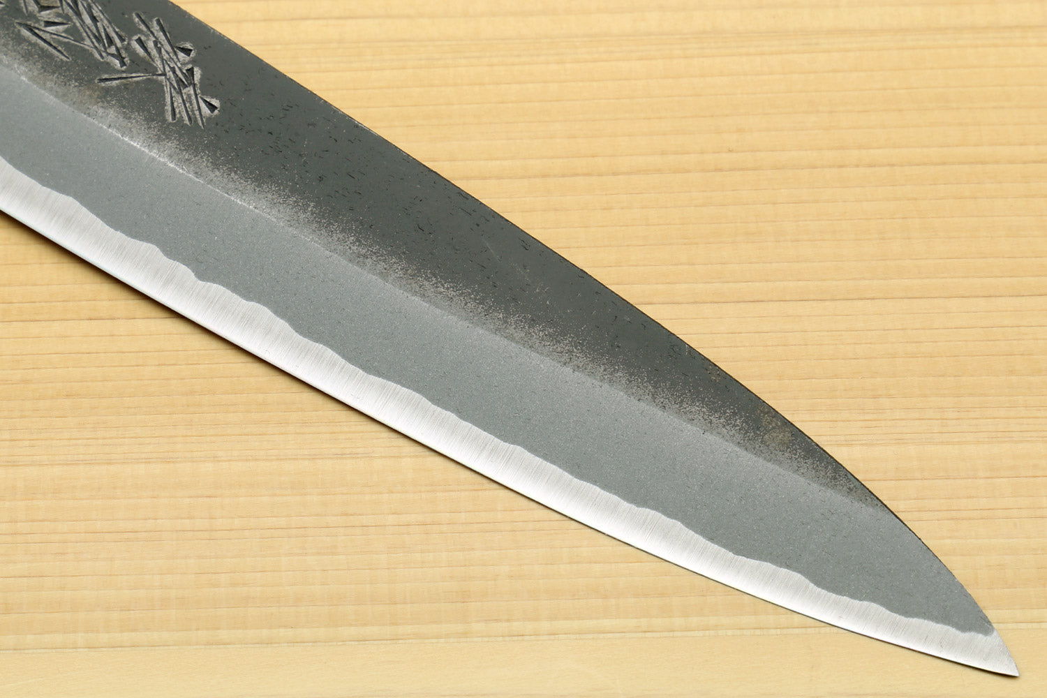 Yoshihiro Black Finish Blue Steel #2 Kurouchi Petty Shitan Handle with Magnolia Saya Cover