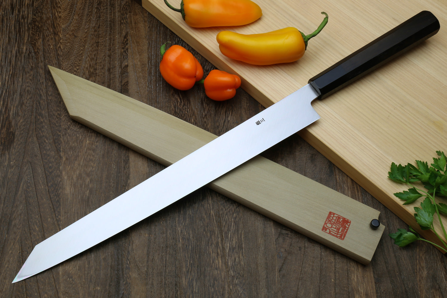 Yoshihiro Ginsan Mirror Polished Stain Resistant Steel Yanagi Kiritsuke Sushi Sashimi Japanese Knife