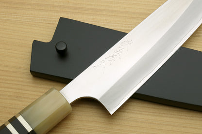 Yoshihiro Hayate ZDP-189 Super High Carbon Stainless Steel Petty Utility Chefs Knife Octagonal Ebony wood Handle with Triple ring