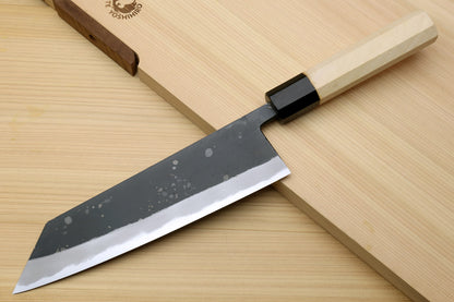 Yoshihiro High Carbon Blue Steel #2 Kurouchi Japanese Kiritsuke Chef Knife with Kaede Handle