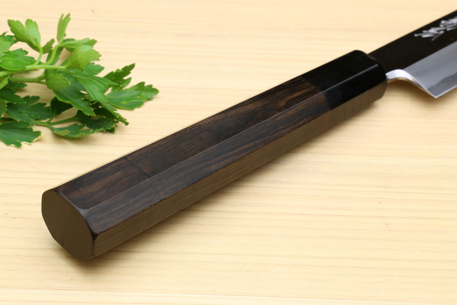 Yoshihiro Hongasumi Ginsanko Mirror Polished High Carbon Stain Resistant Steel Yanagi Sashimi Knife Ebony Handle