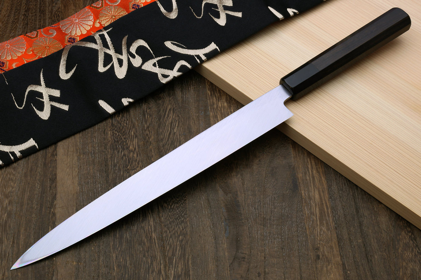 Yoshihiro Kasumi White Steel Yanagi Sushi Sashimi Japanese Knife Ebony Handle