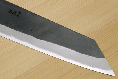 Yoshihiro Kurouchi Black-Forged Blue Steel Stainless Clad Kiritsuke Chef Knife Ebony wood Handle