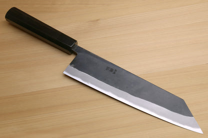 Yoshihiro Kurouchi Black-Forged Blue Steel Stainless Clad Kiritsuke Chef Knife Ebony wood Handle