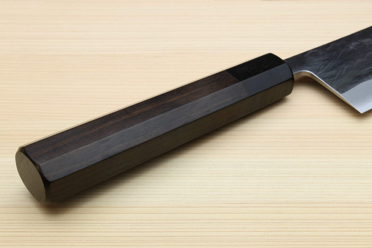 Yoshihiro Kurouchi Black-Forged Blue Steel Stainless Clad Kiritsuke Multipurpose Chef Knife (Ebony Handle)