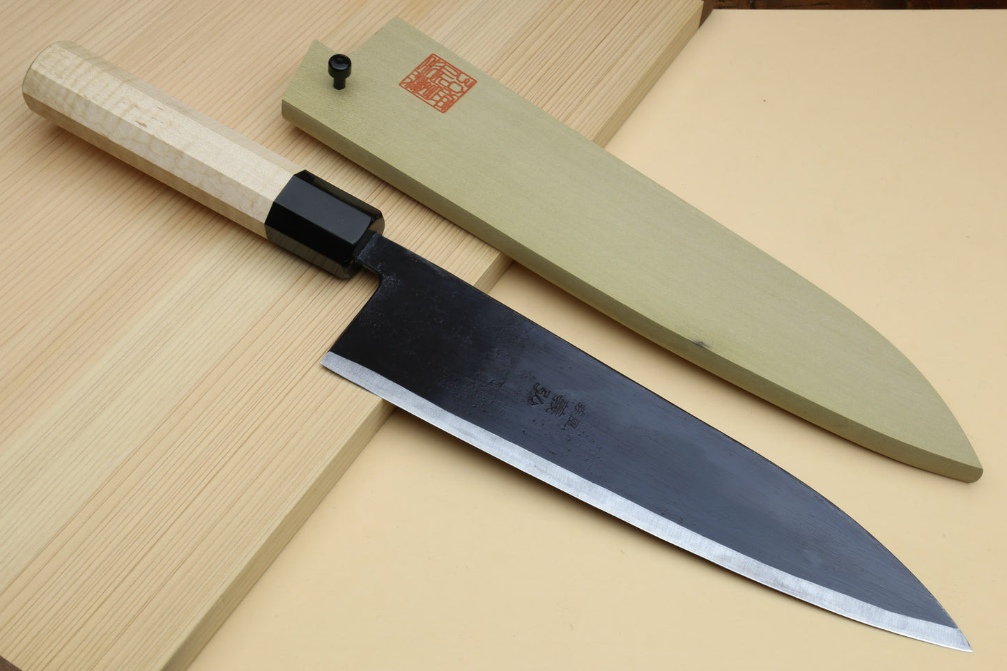 Yoshihiro Kurouchi High Carbon White Steel #2 Gyuto Japanese Chefs Knife with Camphor Handle