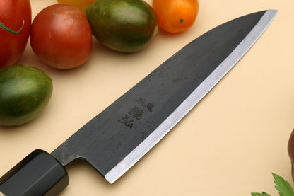 Yoshihiro Kurouchi High Carbon White Steel #2 Petty Utility Japanese Knife with Camphor Handle