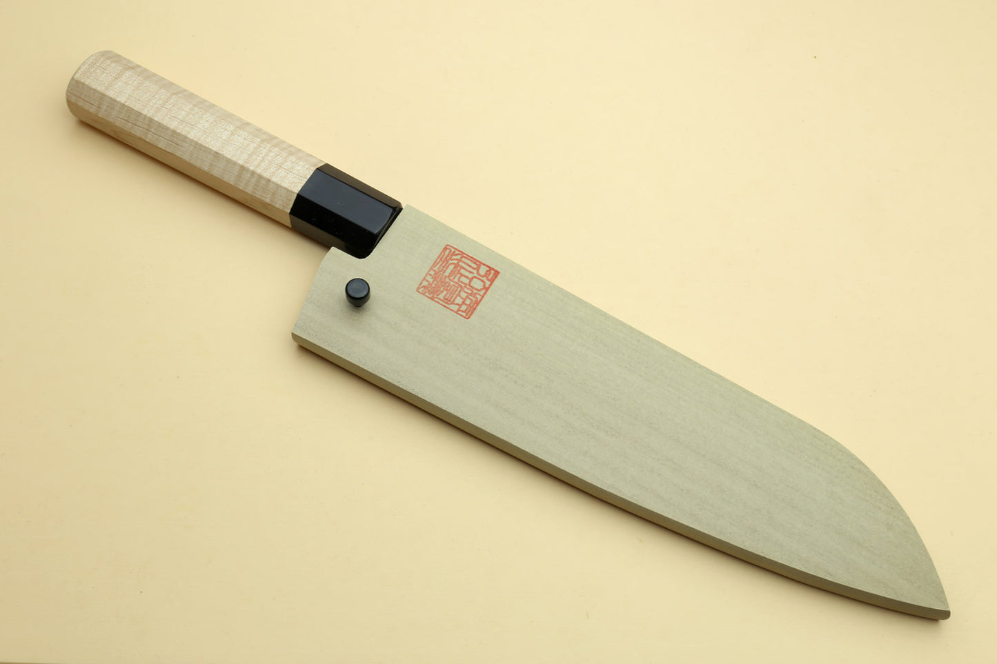 Yoshihiro Kurouchi High Carbon White Steel #2 Santoku Japanese Multipurpose Chef Knife with Camphor Handle