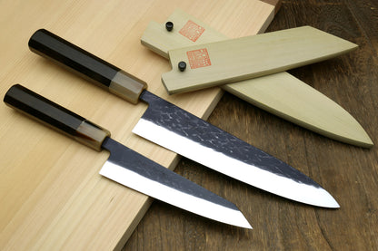 Yoshihiro Kurouchi Stainless Clad Nashiji High Performance SLD Gyuto & Petty-Kiritsuke 2pc Knife Set