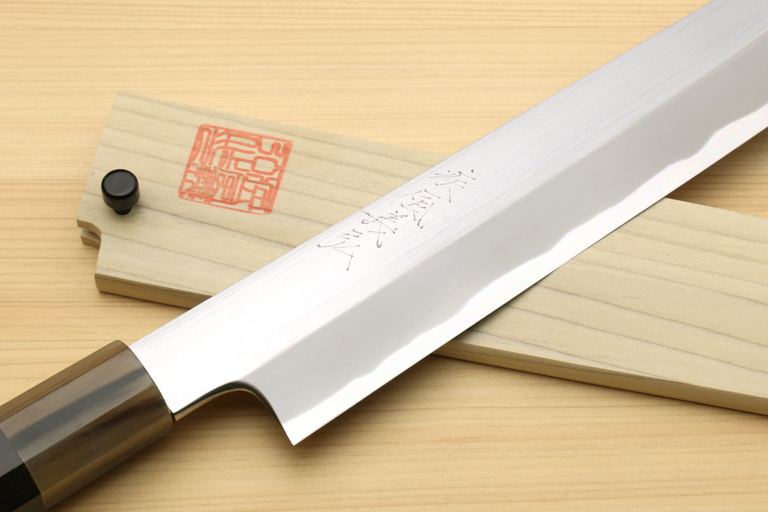 Yoshihiro Masashi Hongasumi White Steel Yanagi Sushi Sashimi Japanese Knife Ebony Handle