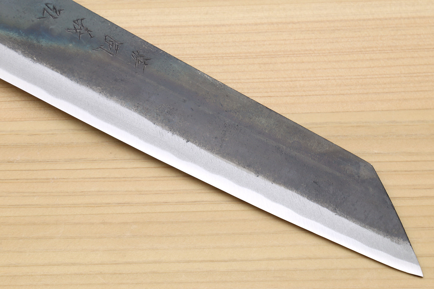 Yoshihiro Mizu Yaki Blue High Carbon Steel #1 Kurouchi Utility-Kiritsuke Japanese Knife Shitan Handle - Blade Length: 7"(180mm)