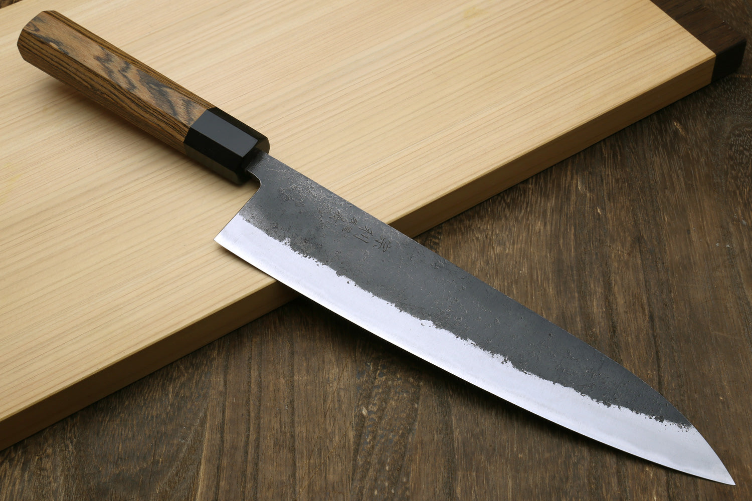 Yoshihiro Nashiji High Carbon White Steel #2 Japanese Gyuto Chefs Knife with Cocobolo Wood Handle