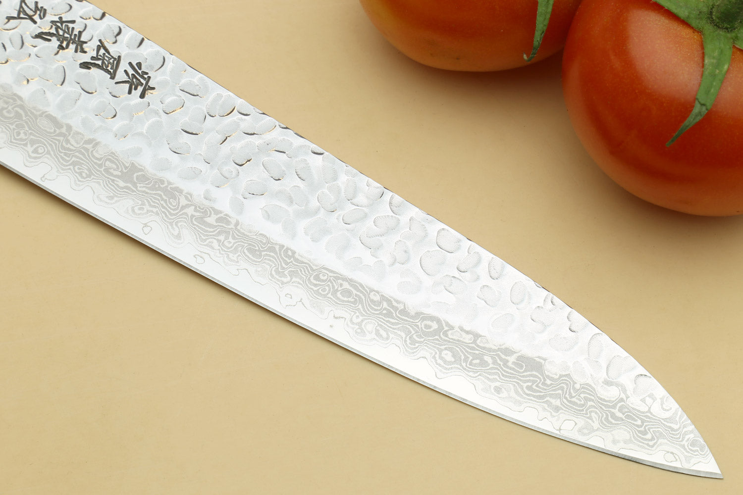 Yoshihiro VG-10 46 Layers Hammered Damascus Gyuto Japanese Chefs Knife (Octagonal Ambrosia Handle)