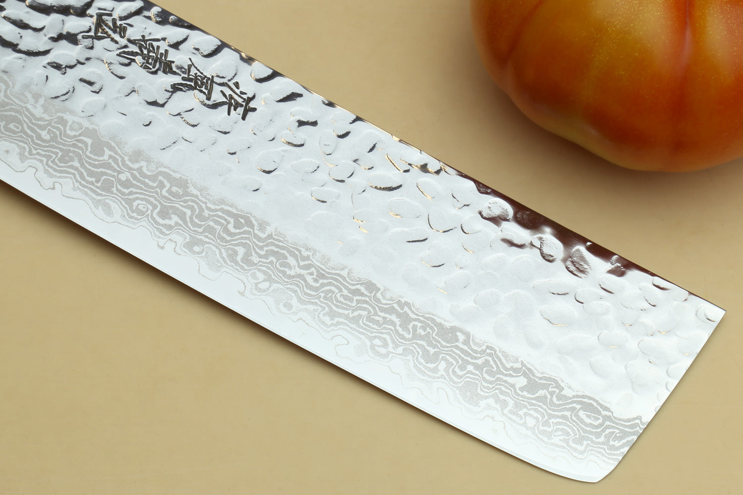 Yoshihiro VG-10 46 Layers Hammered Damascus Nakiri Japanese Vegetable Knife (6.5'' (165mm)) (Ambrosia Handle)