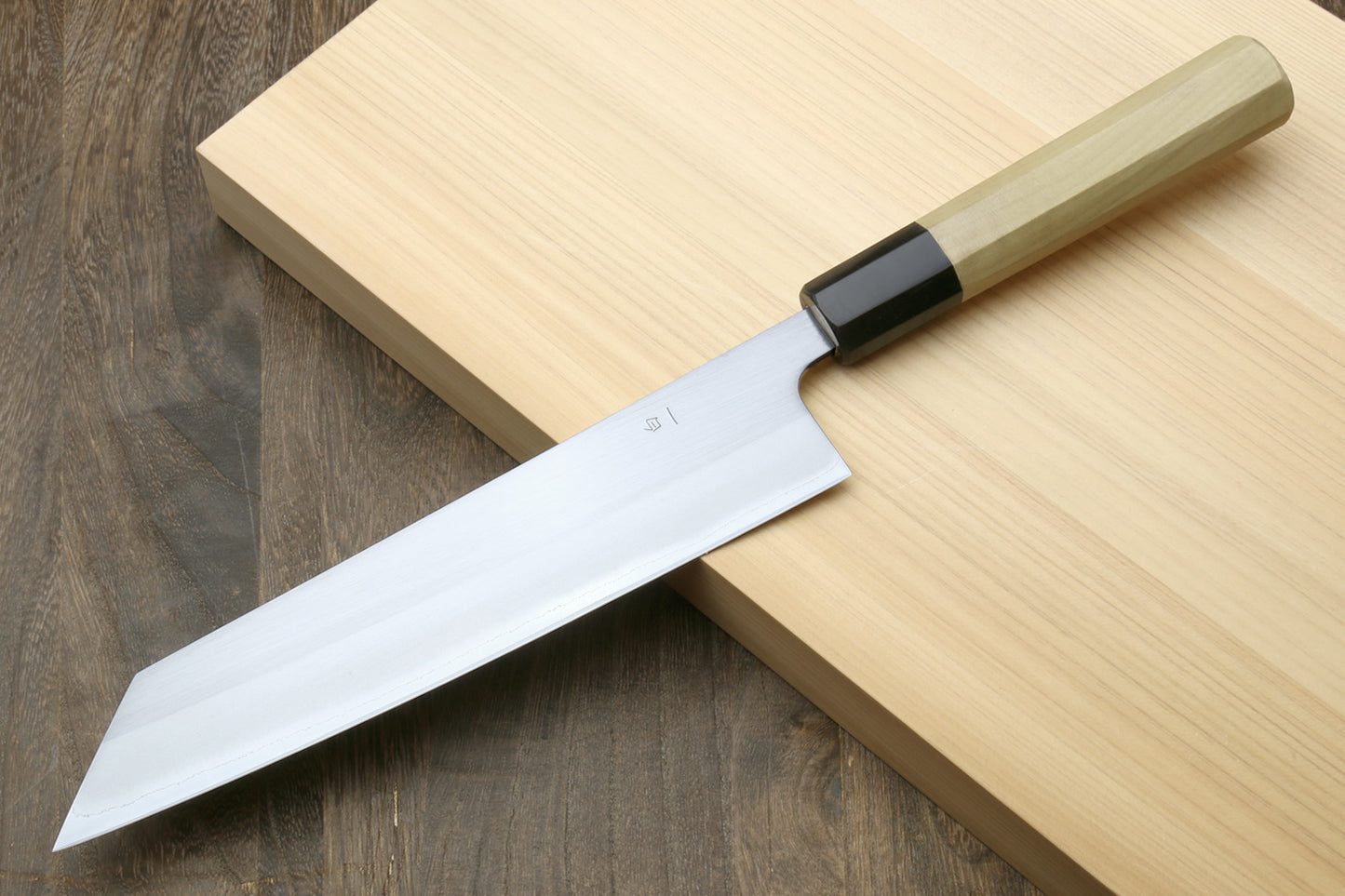 Yoshihiro White Steel #1 Stainless Clad Kiritsuke Chefs Knife with Magnolia Wood Handle