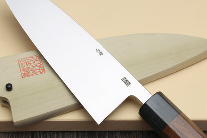 Yoshihiro Hongasumi Ginsan (hakugin) High Carbon Stain Resistant Deba Fish Fillet Knife Shitan Rosewood Handle Single Bolster