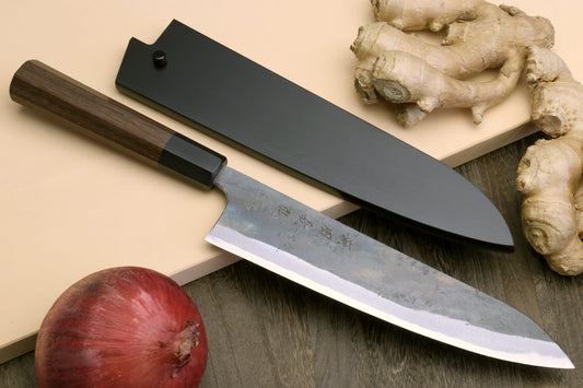 Yoshihiro Mizu Yaki Blue High Carbon Steel #1 Kurouchi Gyuto Japanese Chef Knife Shitan Handle