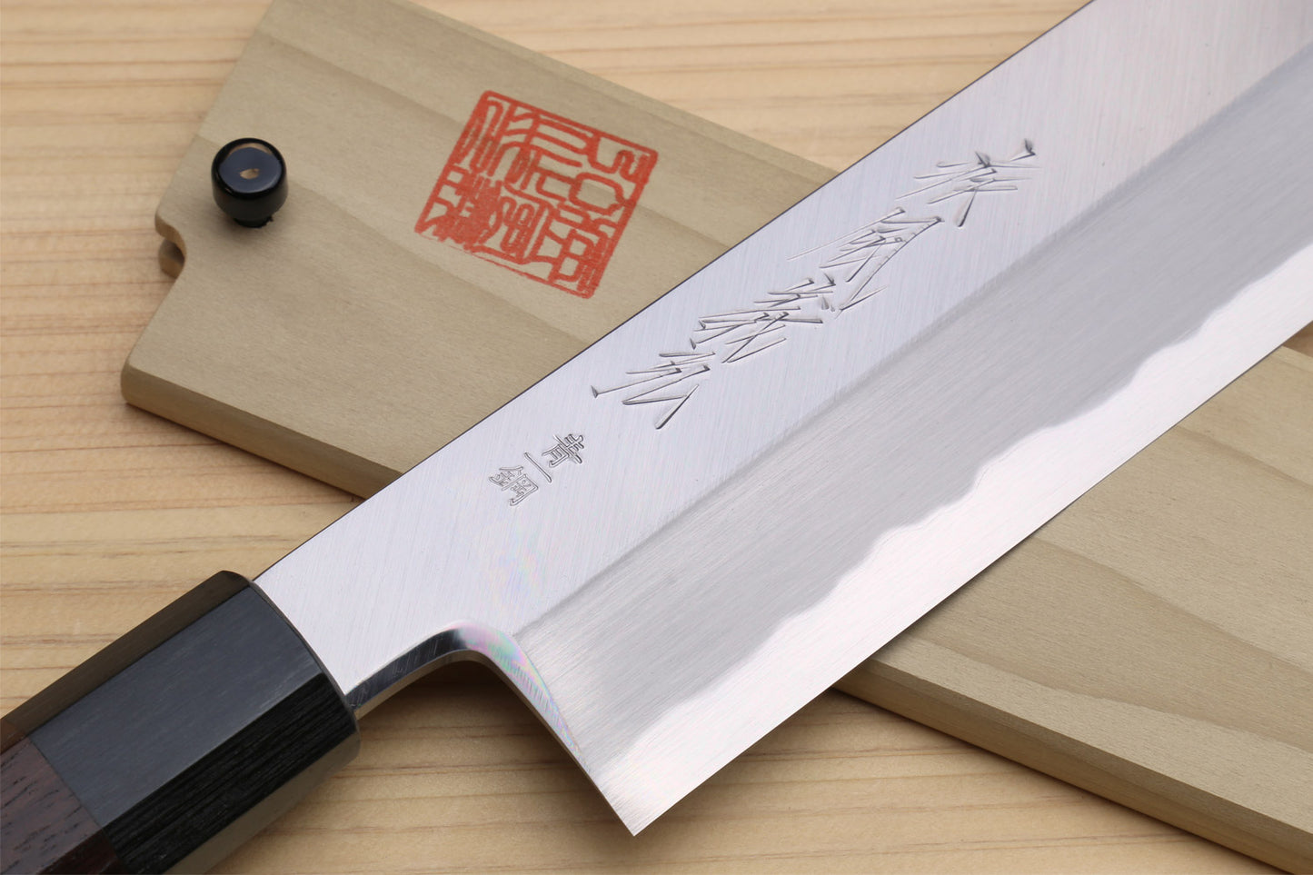 Yoshihiro Aonamiuchi Blue Steel Edo Usuba Japanese Vegetable Knife Shitan Rosewood